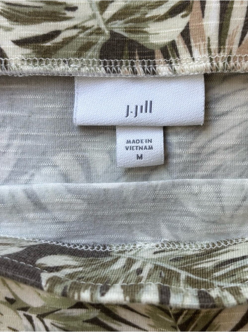 J. Jill Tropical Palm Print Maxi Skirt A-Line Stretch Brown Green M - Picture 3 of 9